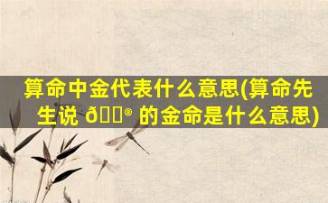 算命中金代表什么意思(算命先生说 💮 的金命是什么意思)